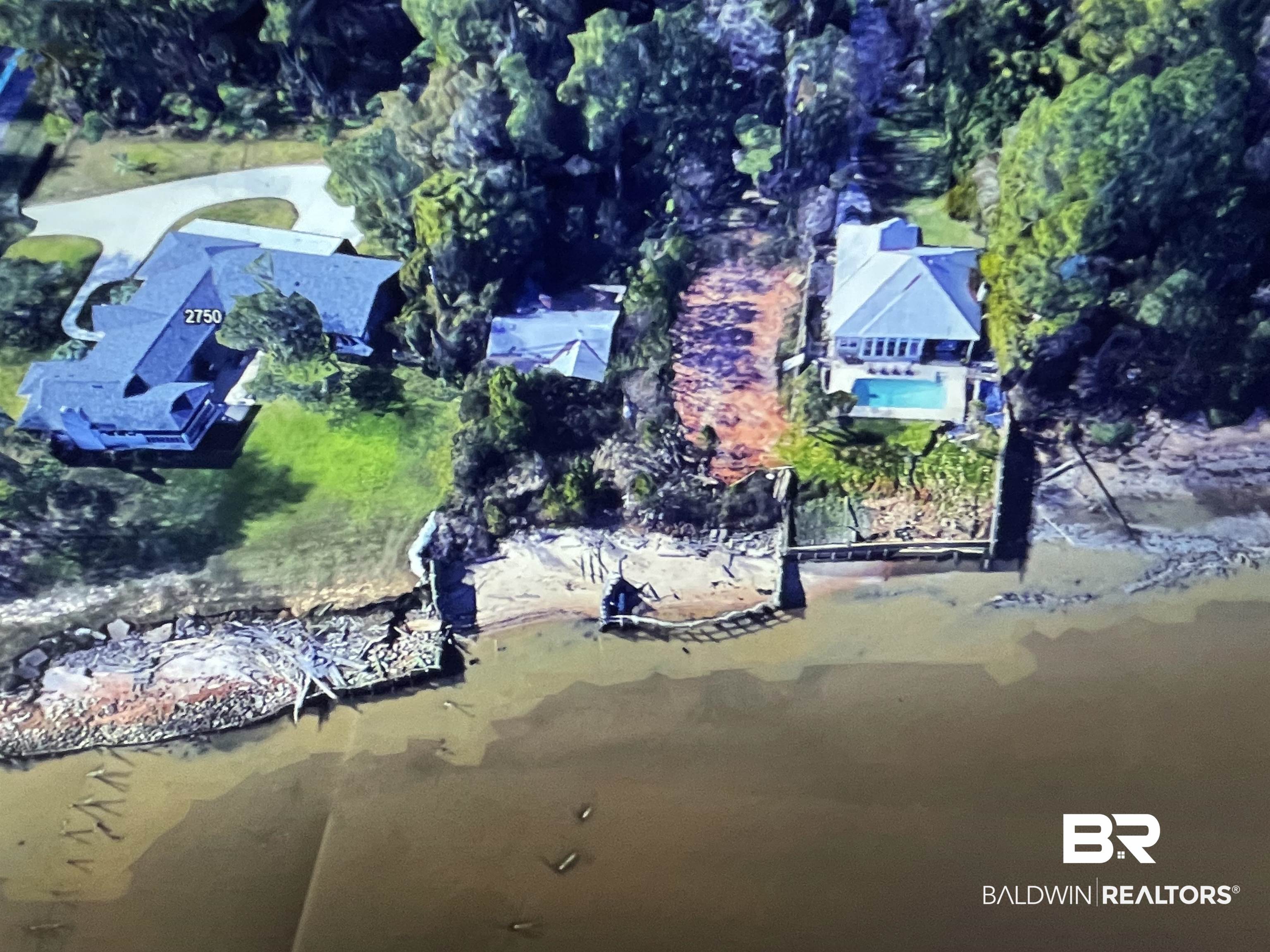 9741 Beach Road Theodore, AL 36582 - Photo 2 of 4 Bird's eye view with a water view