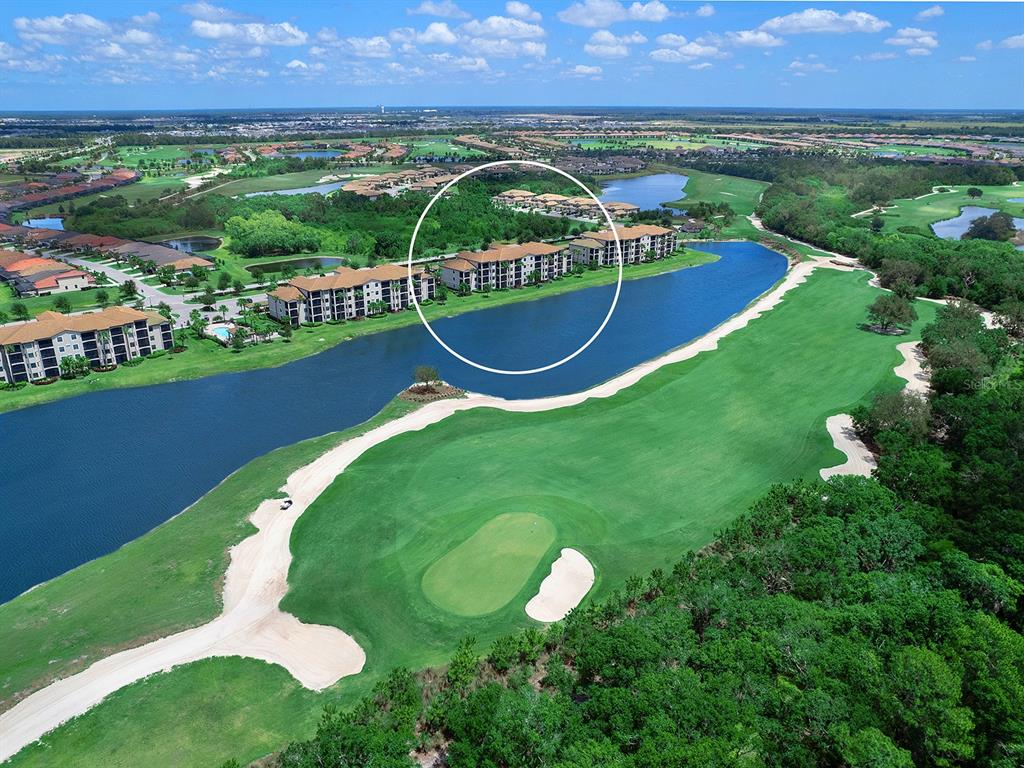 an aerial view of a house