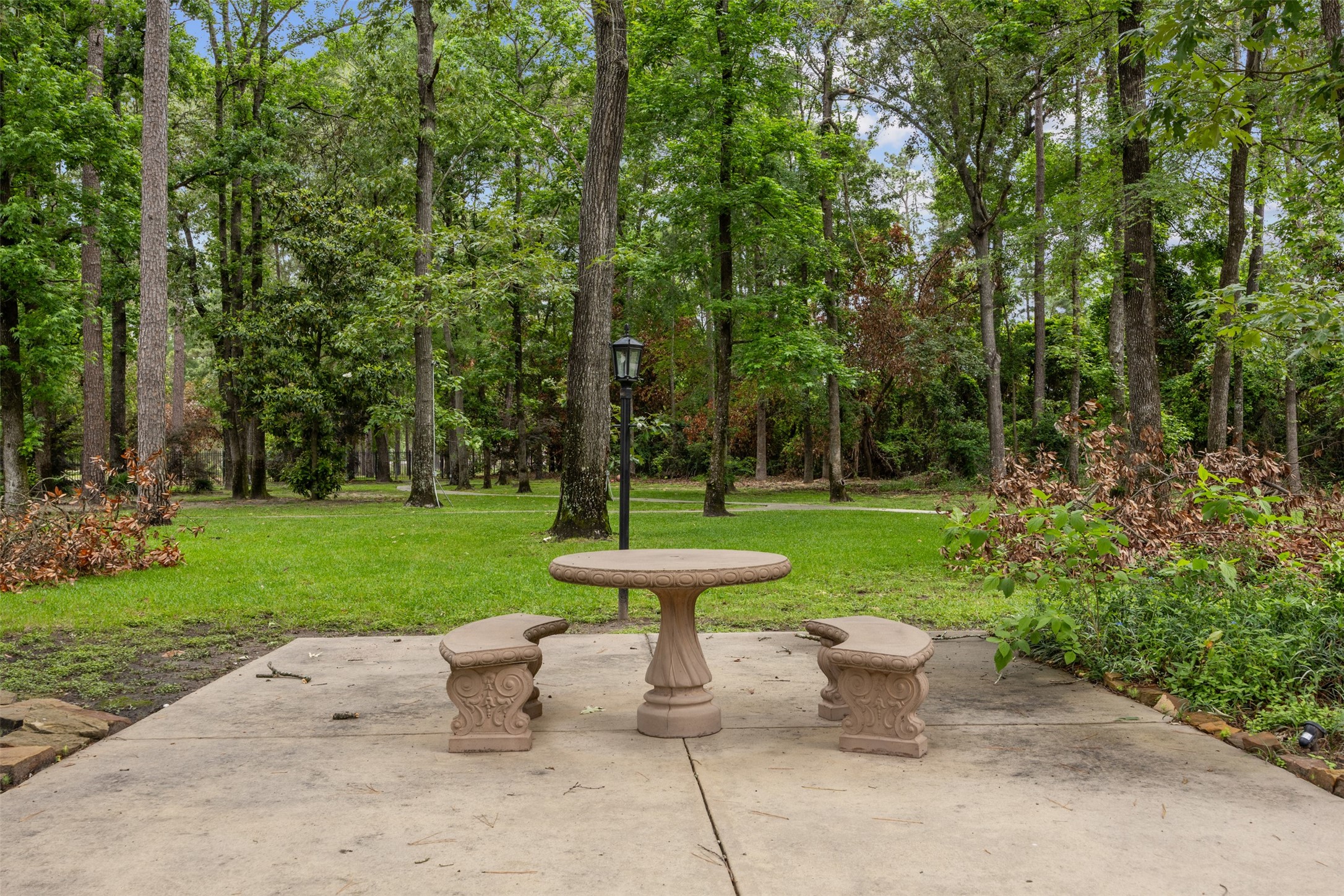 4107 Stratus Court Spring, TX 77386 - Photo 13 of 16 a view of a garden with a fountain