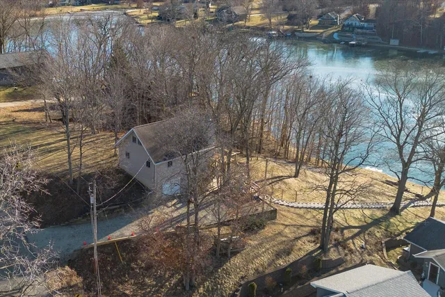 a view of a lake with houses