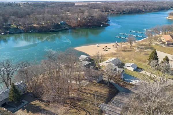 a view of a lake with a mountain