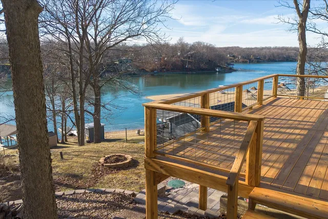 a view of a lake from a balcony
