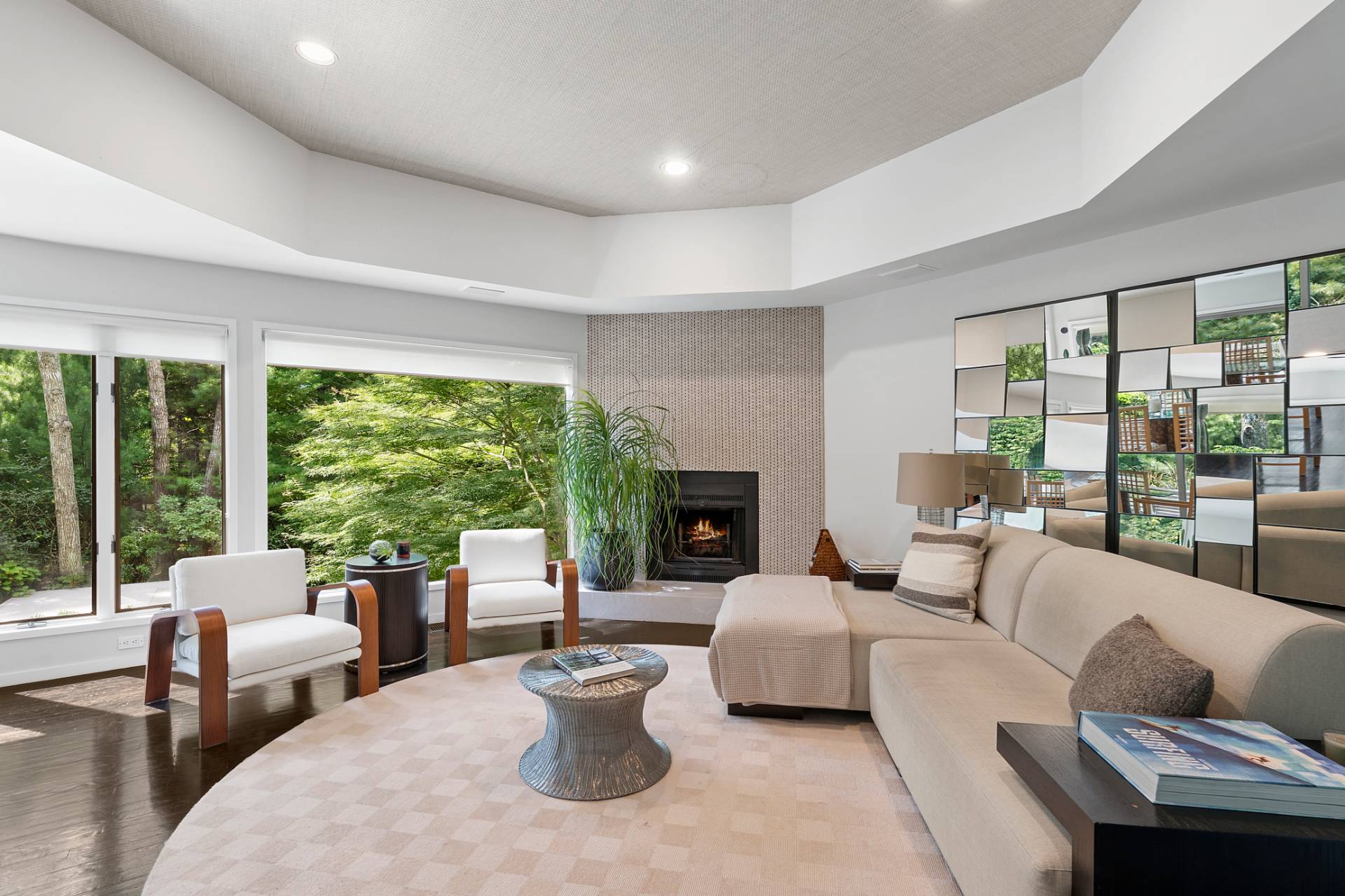 92 Old Northwest Road East Hampton, NY 11937 - Photo 5 of 21 a living room with furniture and a fireplace