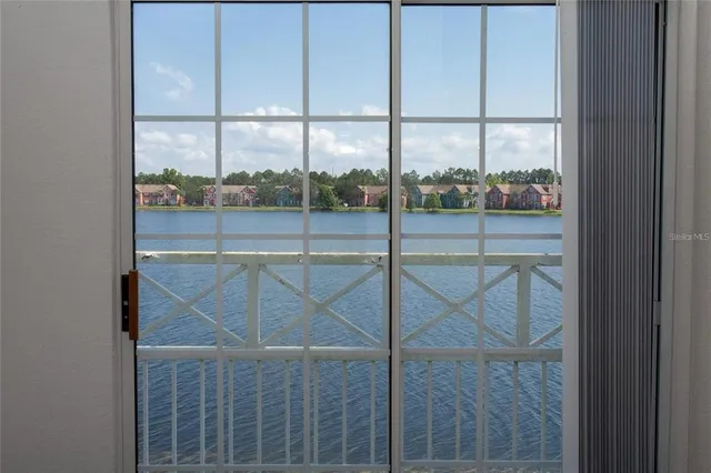 a view of a glass door with a glass door