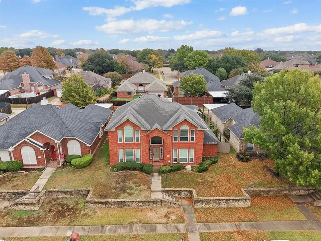 an aerial view of a house