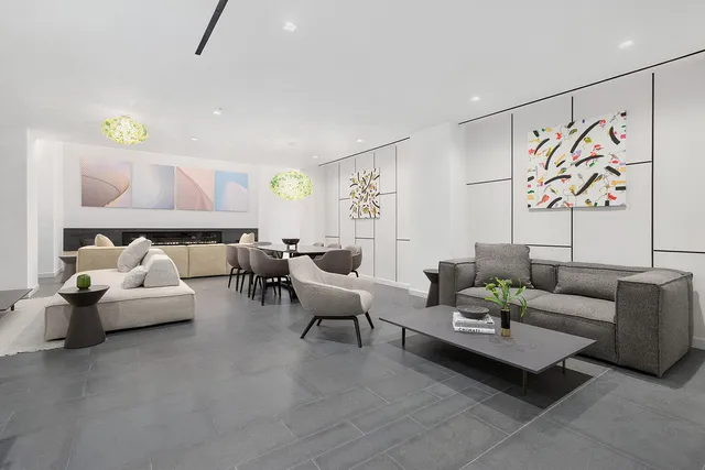 a living room with furniture and rug