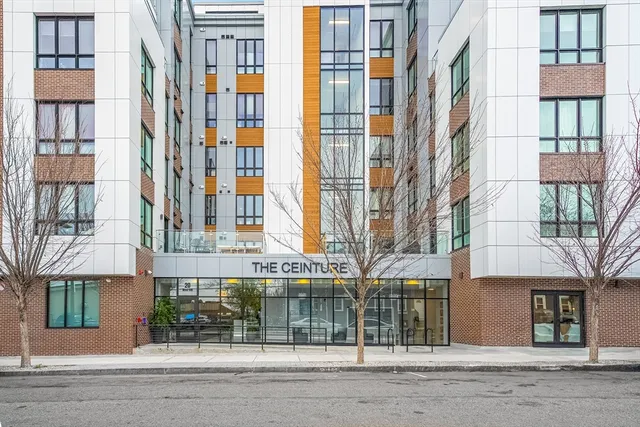 a view of a street with building