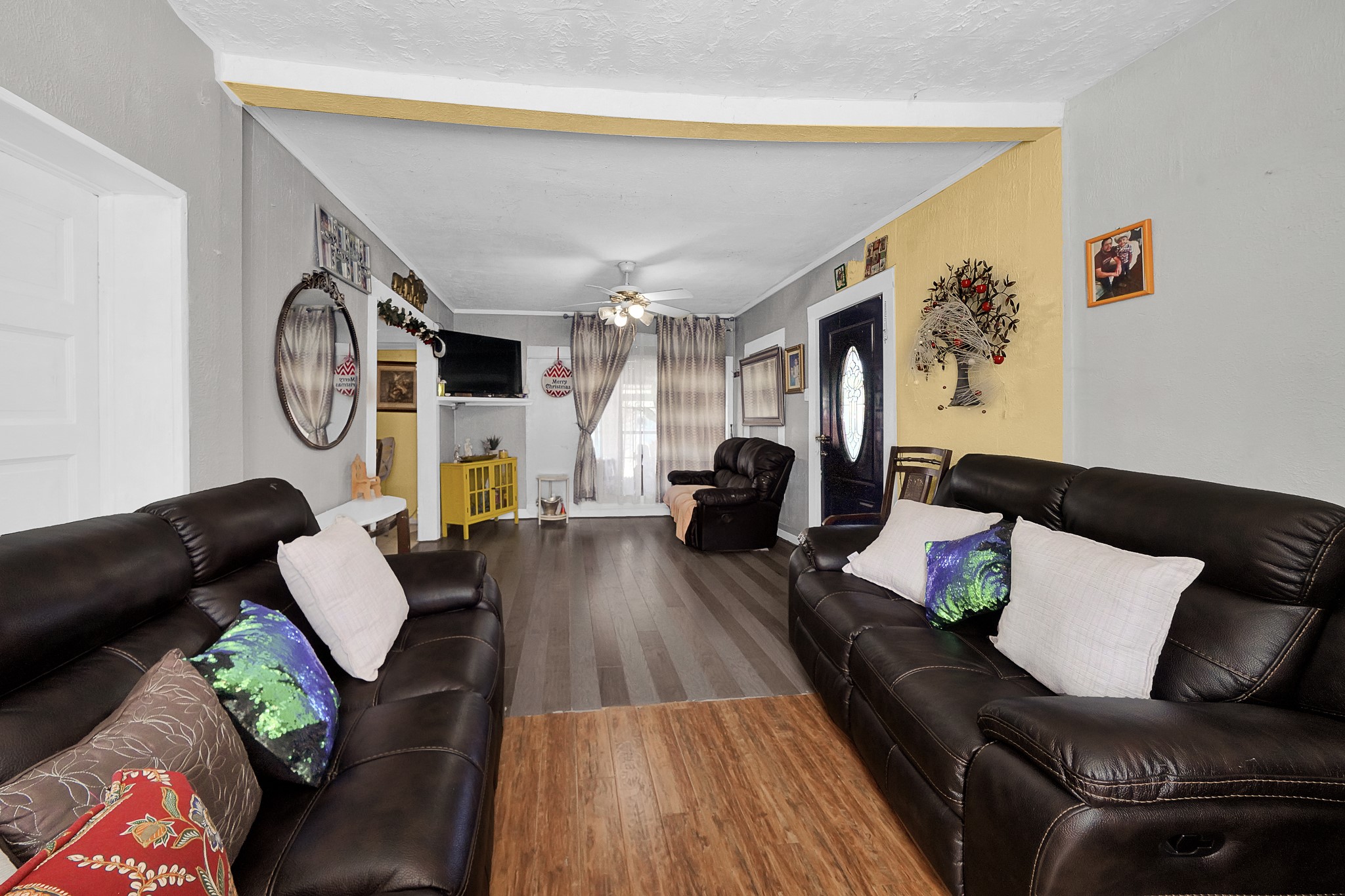 4811 Terry Street Houston, TX 77009 - Photo 14 of 30 a living room with furniture and a wooden floor