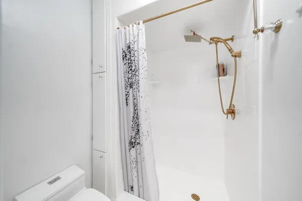 a bathroom with a shower