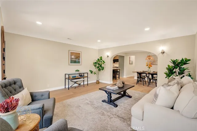 a living room with furniture and a couch
