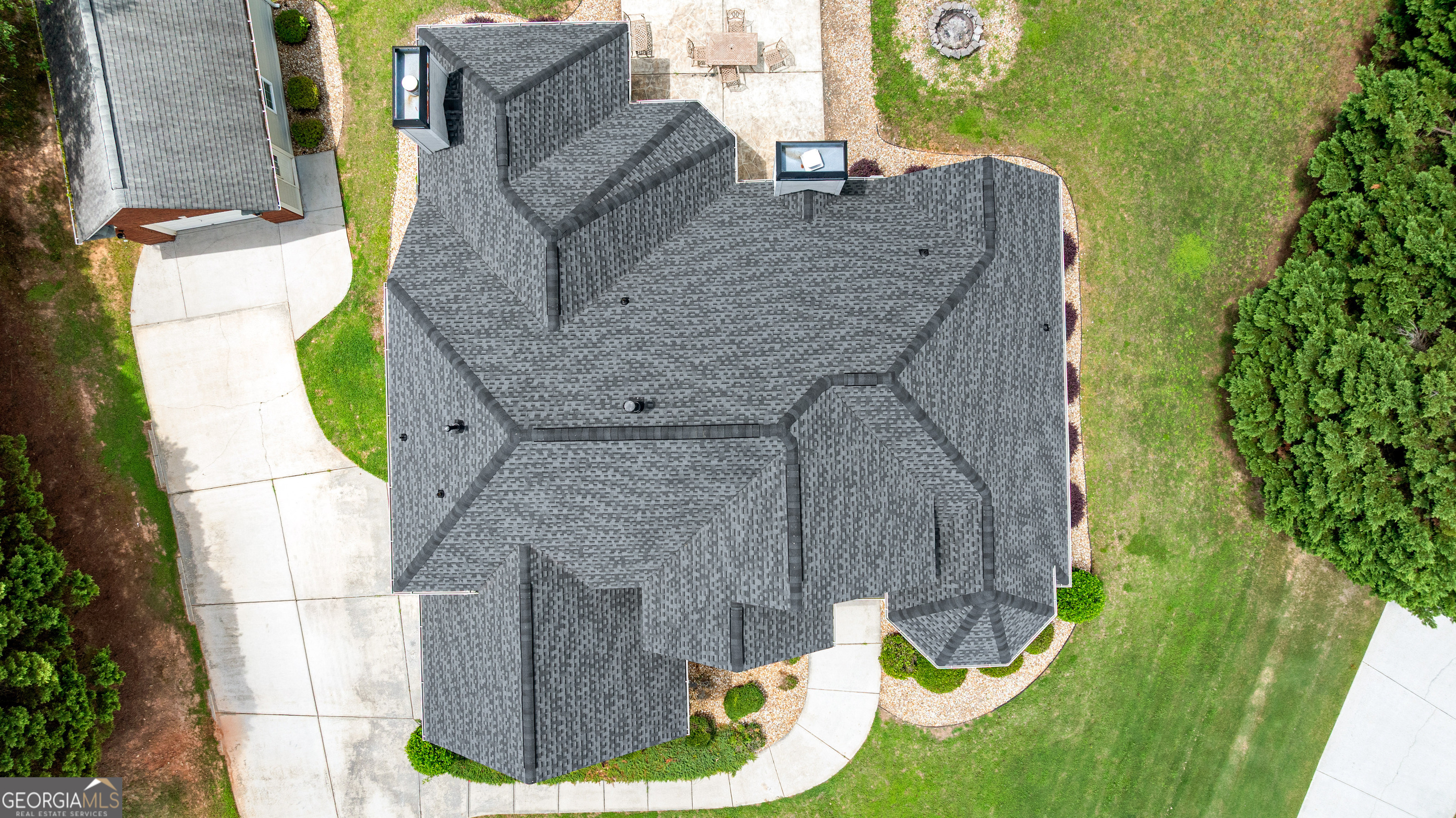 120 Shankhill Ridge Tyrone, GA 30290 - Photo 52 of 53 a aerial view of a house with a yard and potted plants