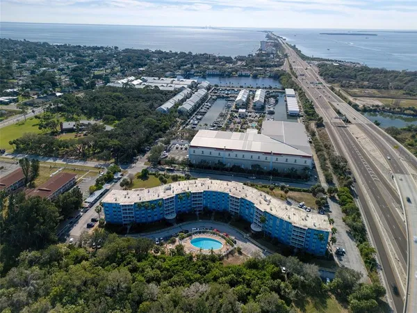 a view of a lake with a mountain