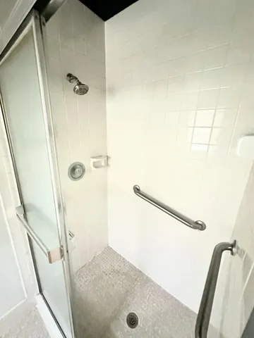 a bathroom with a shower