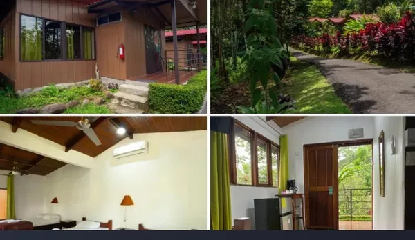 a patio with table and chairs