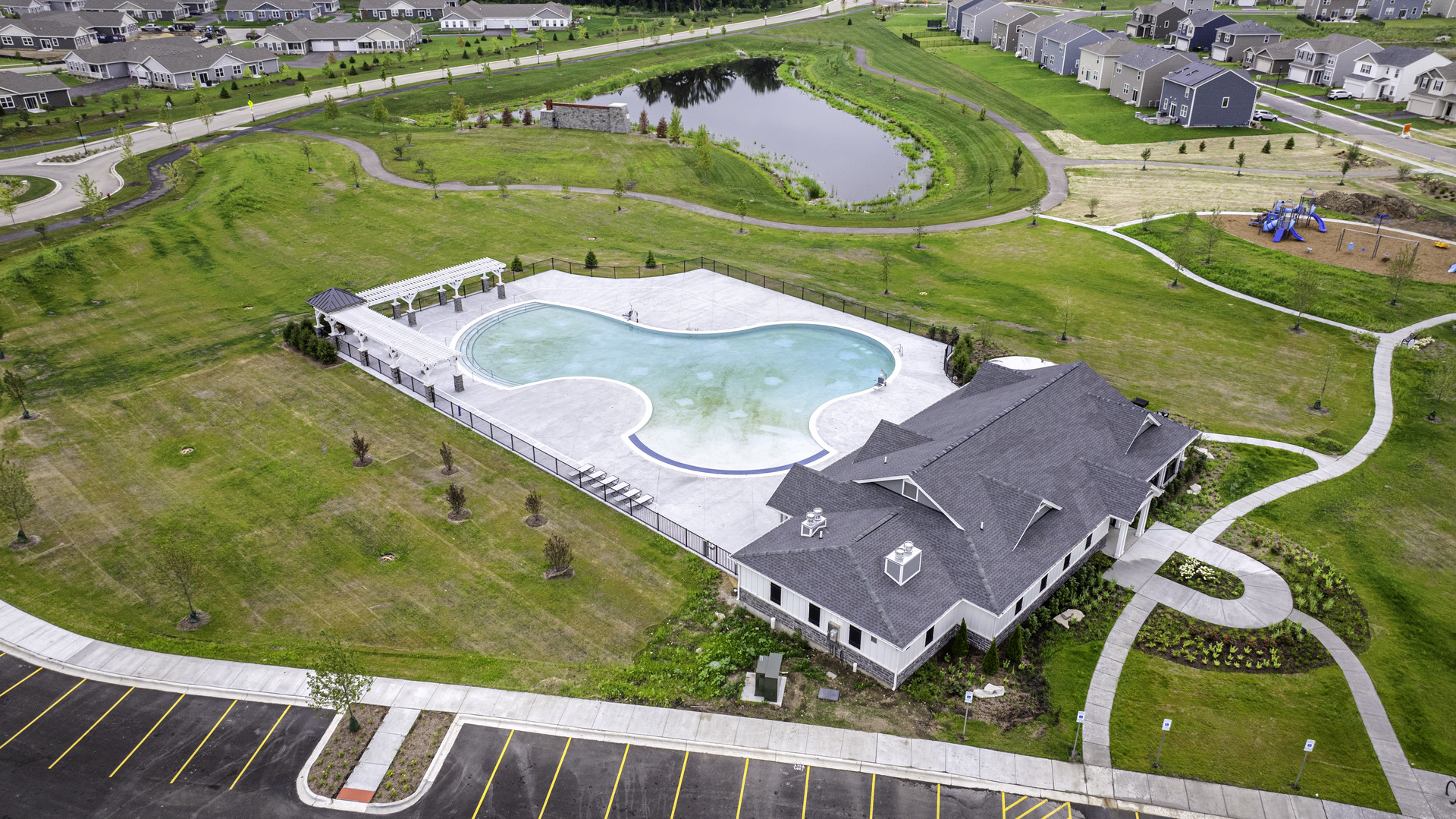 2560 Tahoe Lane Pingree Grove, IL 60140 - Photo 36 of 50 an aerial view of a house with a swimming pool