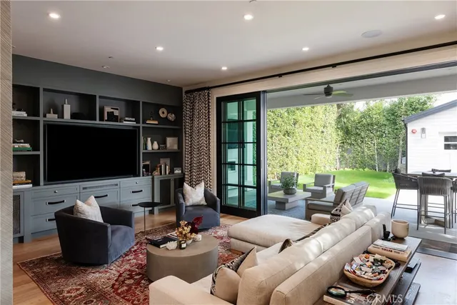 a living room with furniture