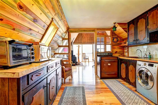 a view of a swimming pool with a porch