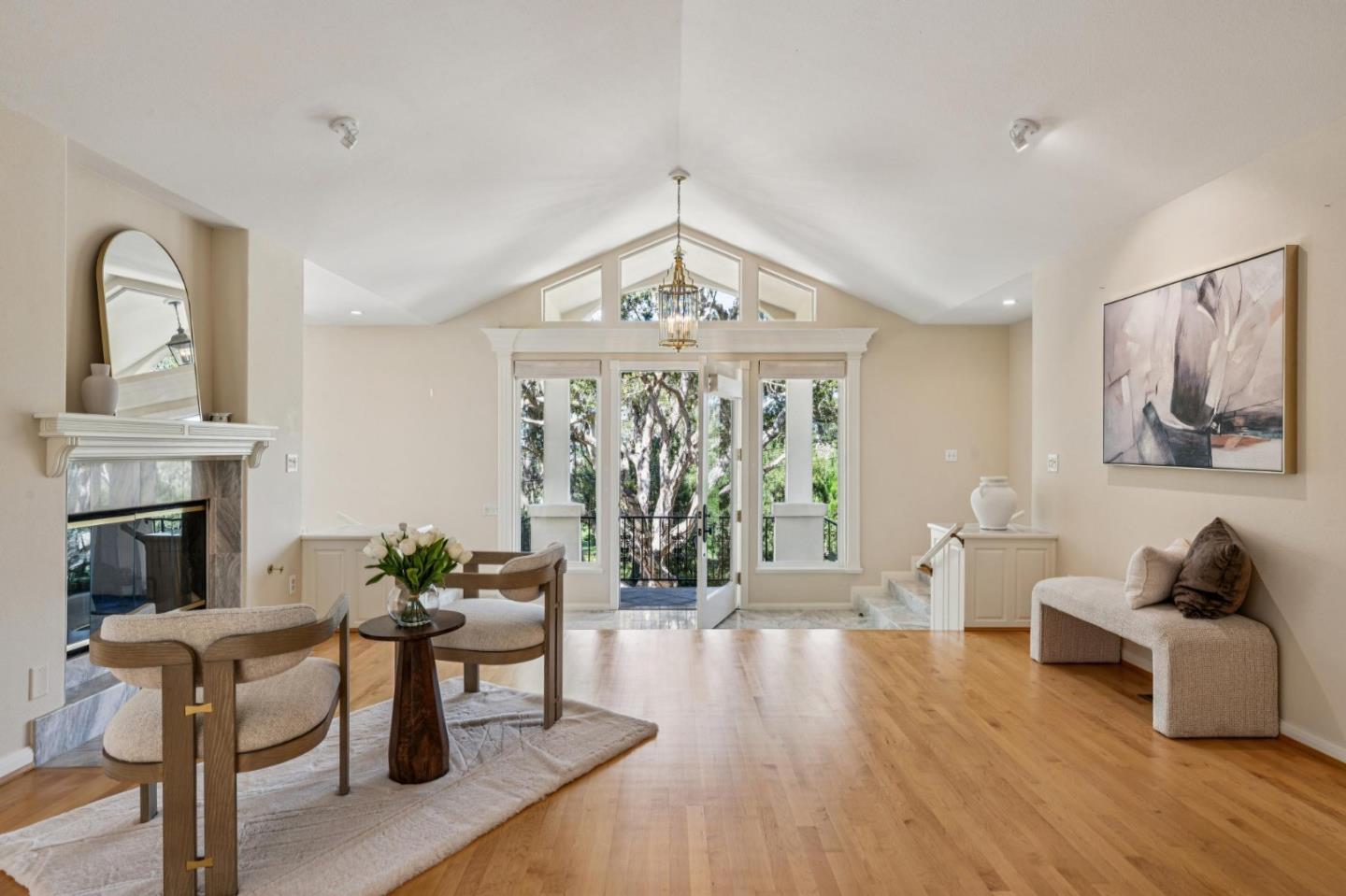 2905 Bird Rock Road Pebble Beach, CA 93953 - Photo 5 of 33 a living room with furniture large window and fireplace