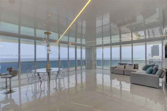 a living room with furniture