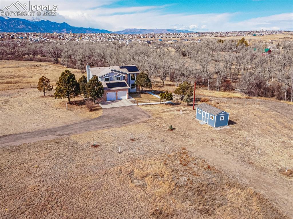 9110 Link Road Fountain, CO 80817 - Photo 46 of 47 an aerial view of a house with a ocean view