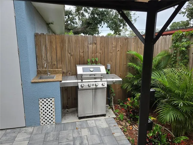 a view of a kitchen with a stove