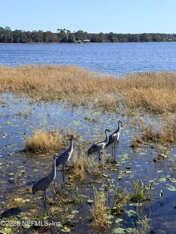 a view of lake and mountain