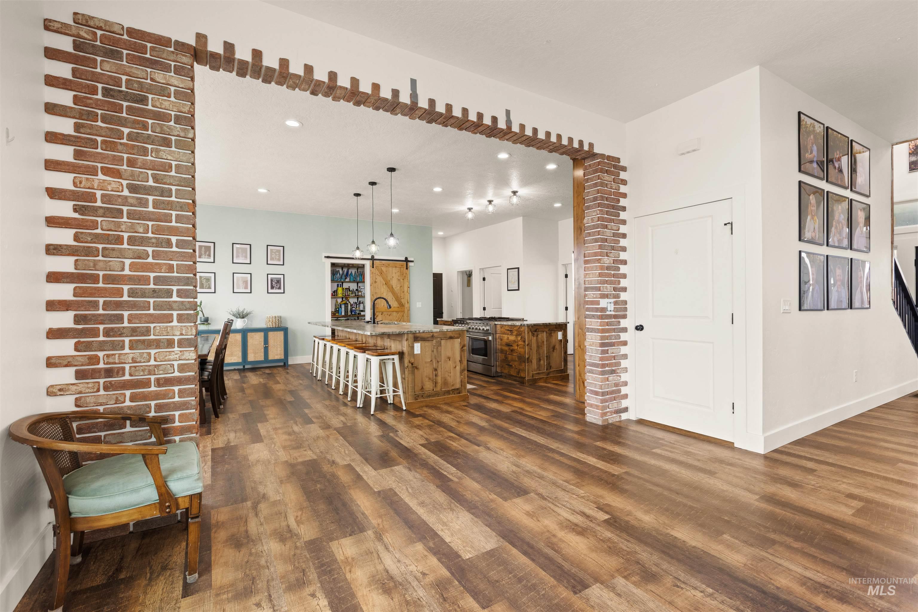5220 West Central Road Emmett, ID 83617 - Photo 14 of 50 Living room with dark wood-type flooring and recessed lighting
