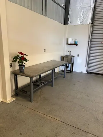 a view of a building with a garage