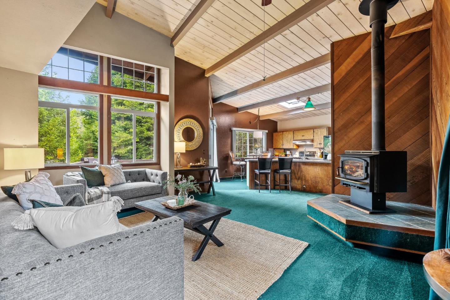 231 Aptos School Road Aptos, CA 95003 - Photo 5 of 49 a living room with fireplace furniture and a large window