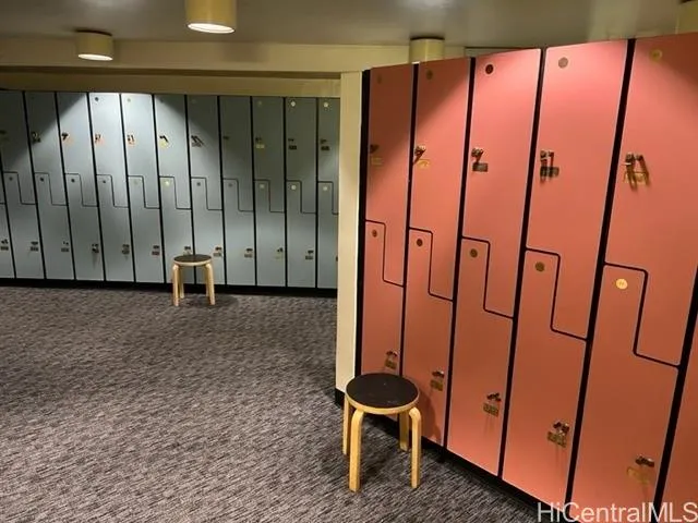 a view of a elevator with wooden door