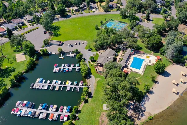 an aerial view of a house