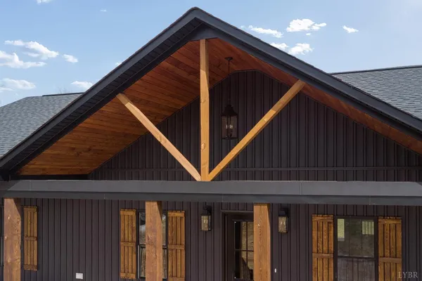 a view of wooden balcony