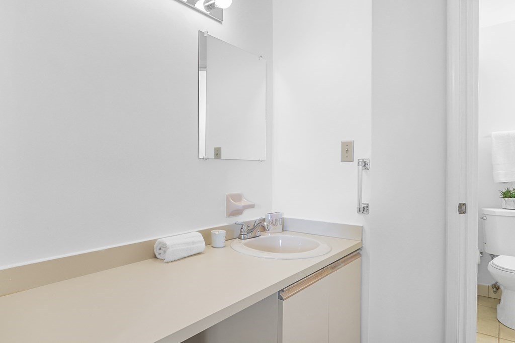306 Tappan Street, Unit B Brookline, MA 02445 - Photo 16 of 35 a bathroom with a sink and a mirror