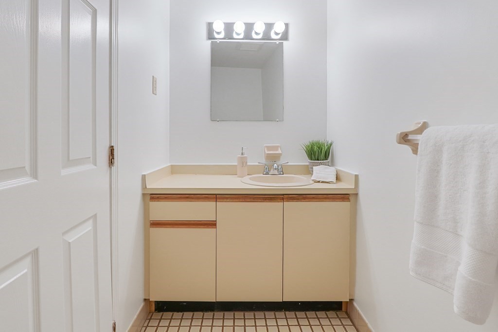 306 Tappan Street, Unit B Brookline, MA 02445 - Photo 10 of 35 a bathroom with a sink and a mirror
