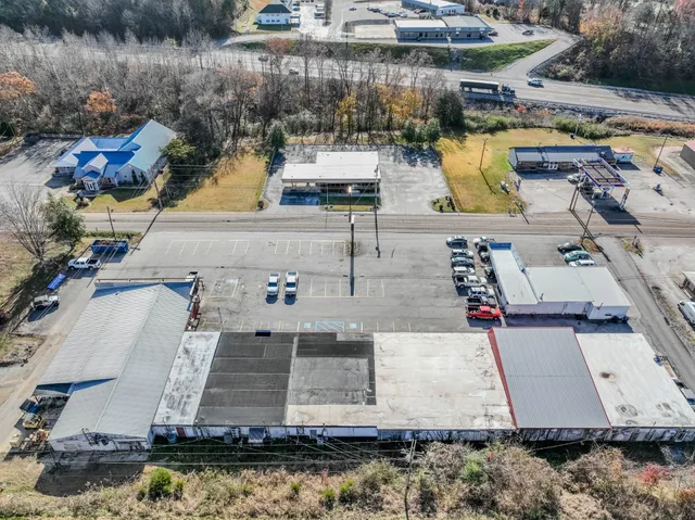 an aerial view of a city