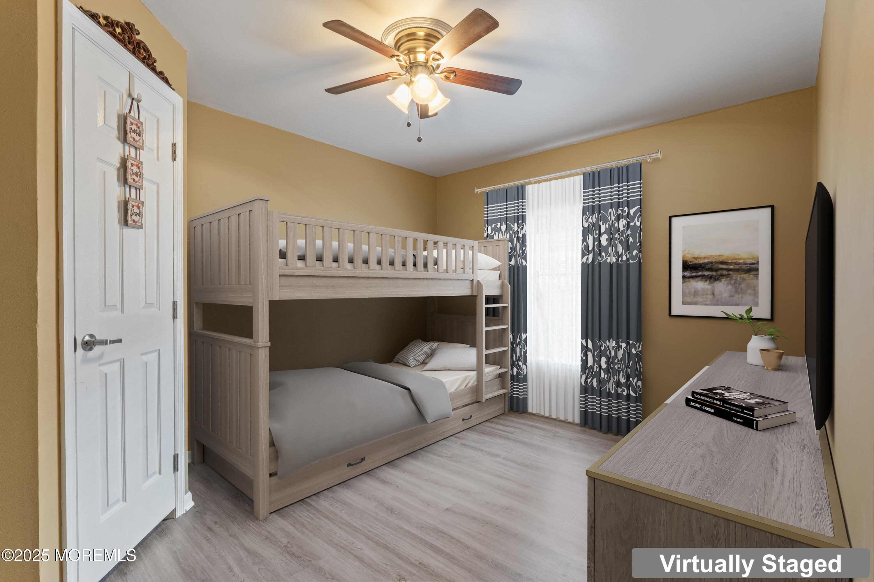 75 Village Road Morganville, NJ 07751 - Photo 15 of 27 a bedroom with a bed and a chandelier