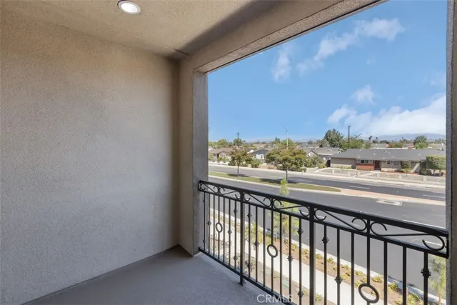 a view of city and mountain from a window