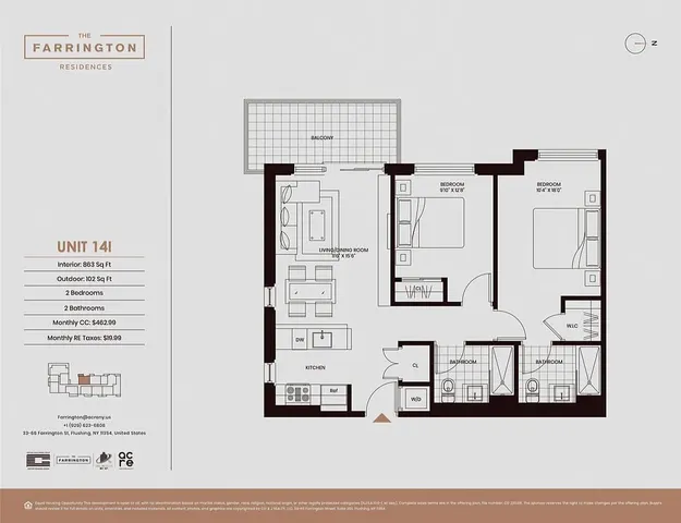 $1,209,214 | 33-66 Farrington Street, Unit 14I | Flushing