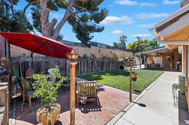 a view of a terrace with furniture