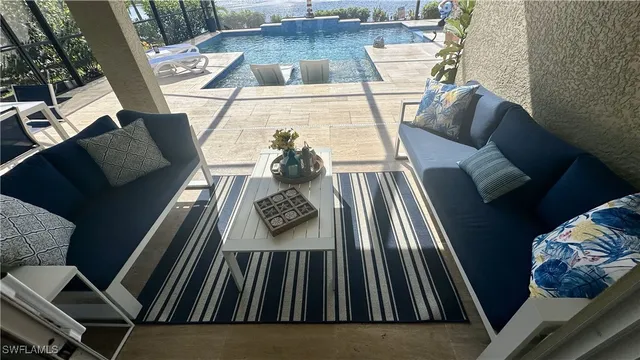 a living room with furniture