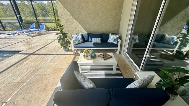 a view of an outdoor sitting area