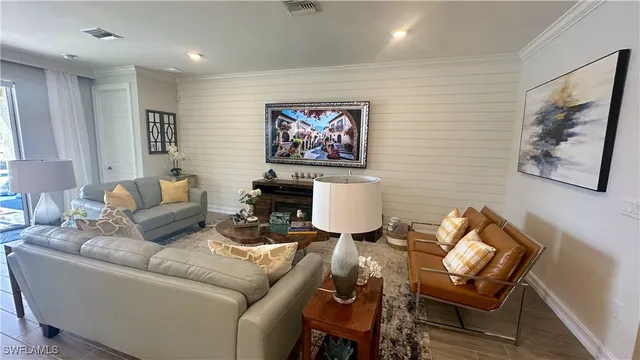 a living room with furniture