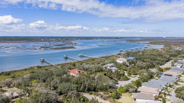 a view of a lake with a mountain in the background