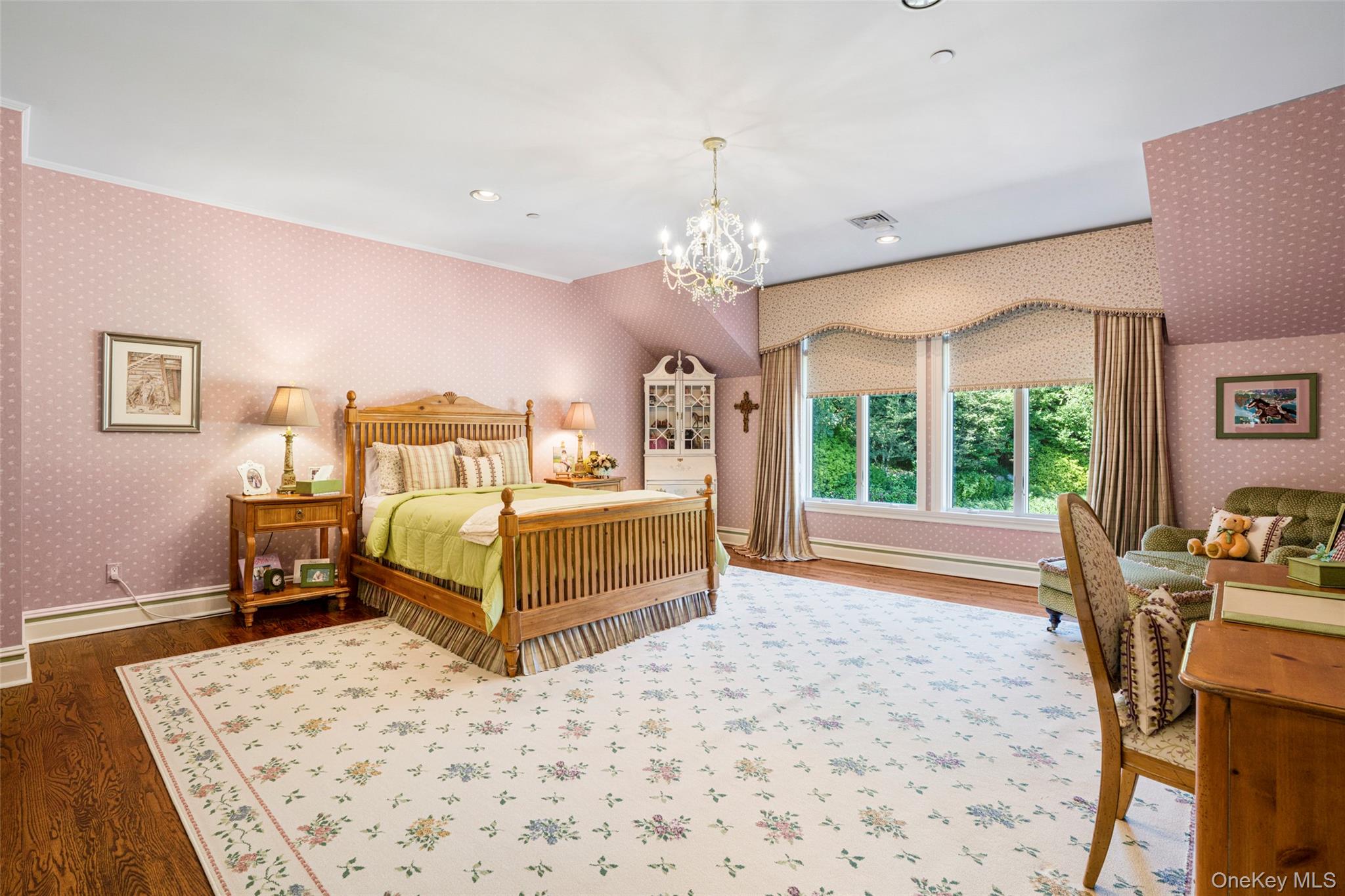 23 Pheasant Drive Rye, NY 10580 - Photo 18 of 35 En-suite bedroom with custom closet and view of the flowing waterfall