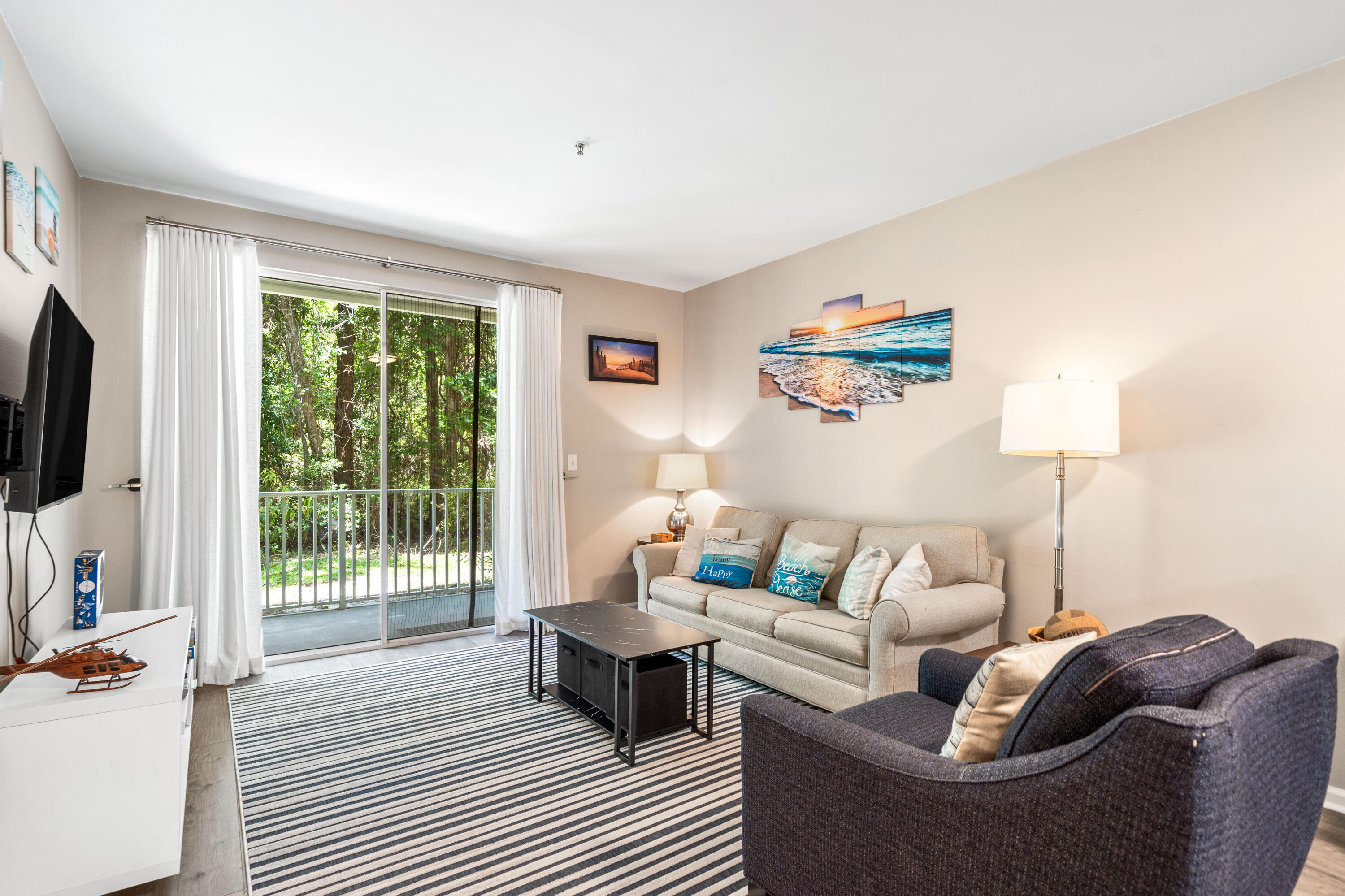 200 Sandestin Lane, Unit 1403 Miramar Beach, FL 32550 - Photo 6 of 37 a living room with furniture and a flat screen tv