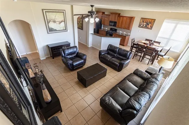 a living room with furniture