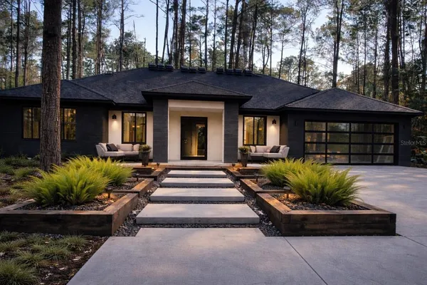 a front view of a house