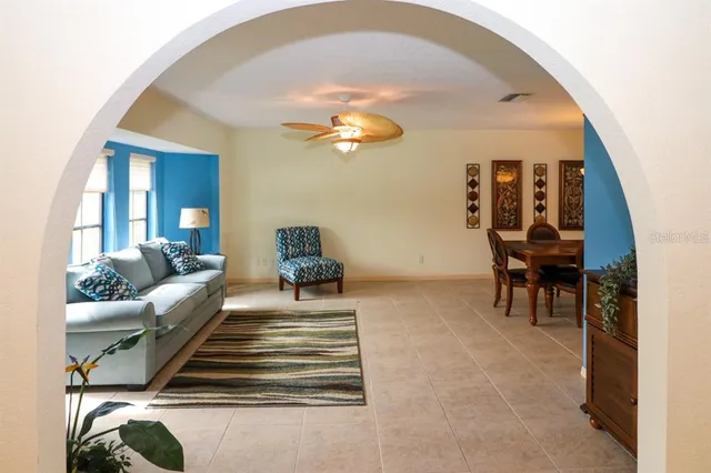 a living room with furniture