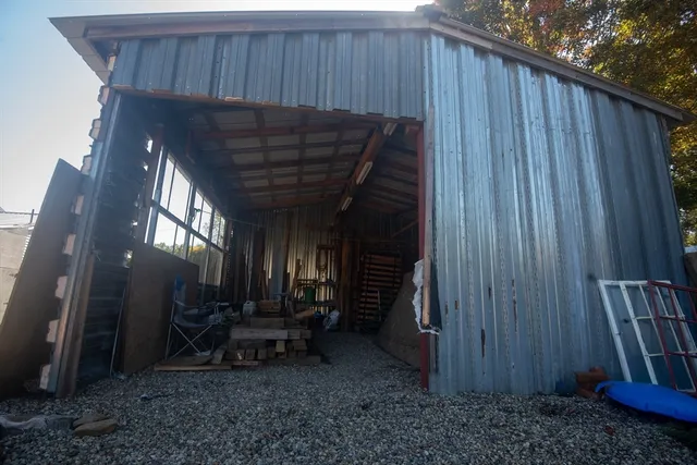 a view of a porch with furniture