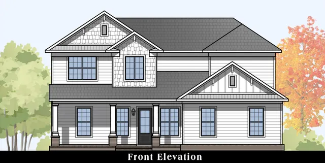 a front view of a house with a porch